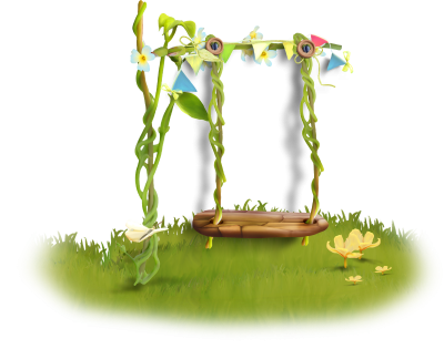 Дерево с качелями без фона