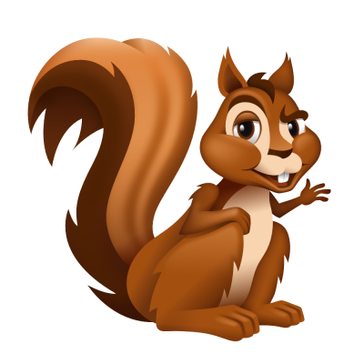 Бельчонок на прозрачном фоне