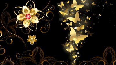 Золото на черном фоне