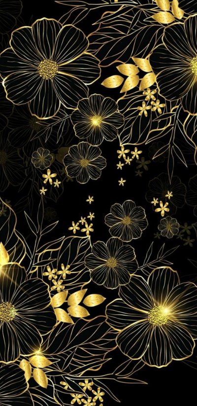 Черно золотые цветы