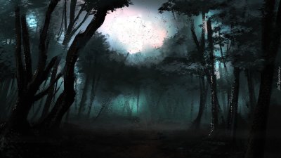 Лес тёмный мрачный
