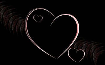 Белое сердце на черном фоне