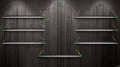 Обои с полочками на рабочий стол
