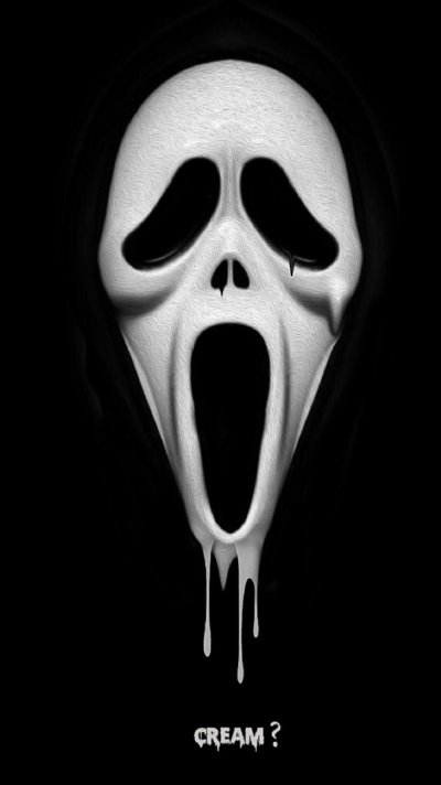 Маска крик на черном фоне