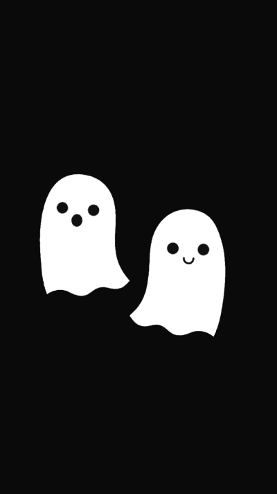 Милое приведение на черном фоне