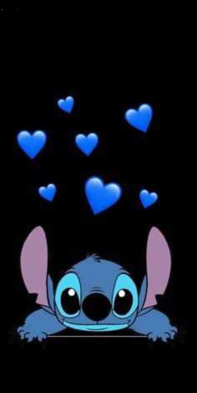 Милый Стич на чёрном фоне