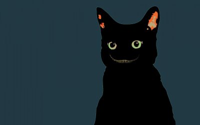 Чёрный кот арт