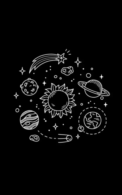 Стильный рисунок на черном фоне