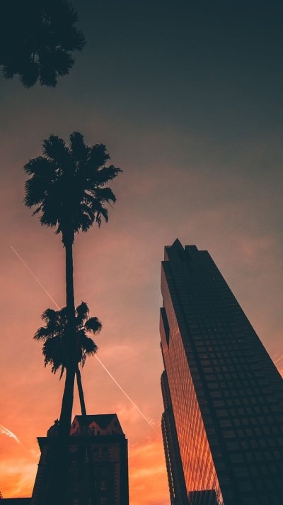 Лос Анджелес закат высотки