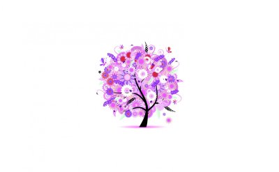 Цветы на белом фоне Минимализм