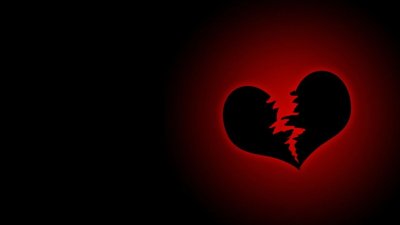 Чёрные обои с разбитым сердцем