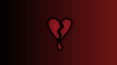 Разбитые сердца на черном фоне