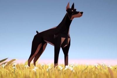 Lowpoly Доберман