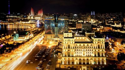Азербайджан ночной Баку