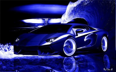 Синяя гоночная машина