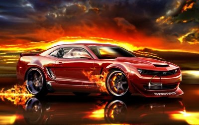 Огненный Шевроле Камаро