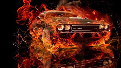 Додж Челленджер в огне