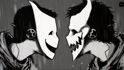 Человек в маске арт