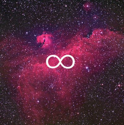 Знак бесконечности на черном фоне