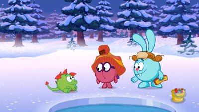 Смешарики Крош и Ежик зима