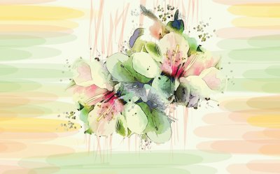 Красивые Акварельные цветы