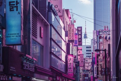 Улицы Южной Кореи Сеул Эстетика