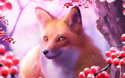 Красивый арт лисы