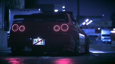 Nissan Skyline GTR r34 ночью
