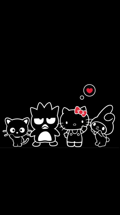 Hello Kitty на черном фоне