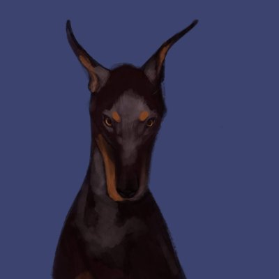 Чисто черный Доберман