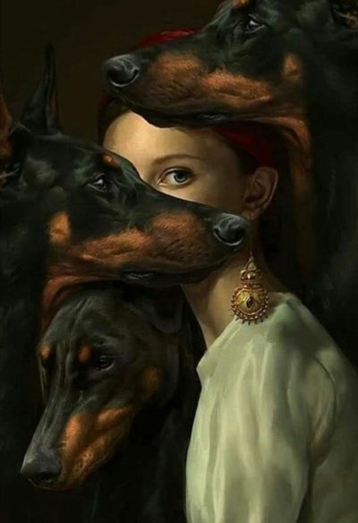 Доберман картина