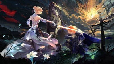 Fate Сейбер в бою