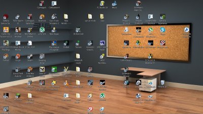 Рабочий стол с полками