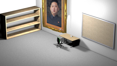 Комната с полками на рабочий стол