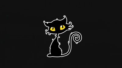 Котенок на черном фоне