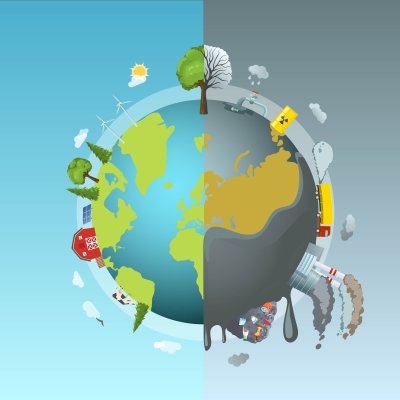 Планета загрязненная и чистая