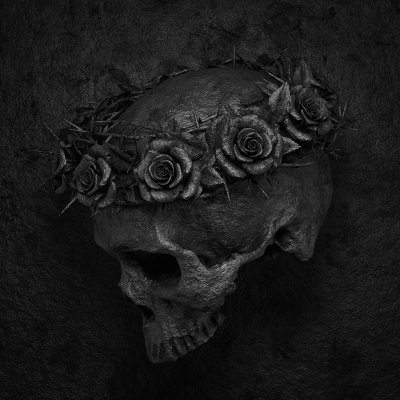 Моменто Мори на черном фоне