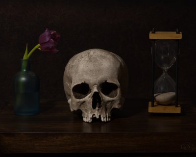 Песочные часы Memento Mori фон