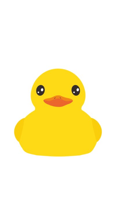 Утка на желтом фоне