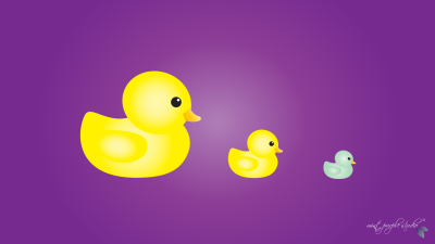 Утка на фиолетовом фоне