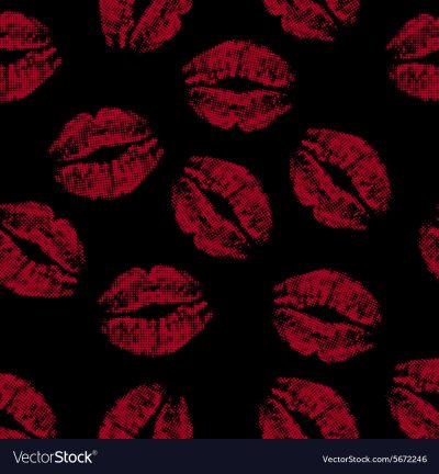 Отпечаток поцелуя на черном фоне