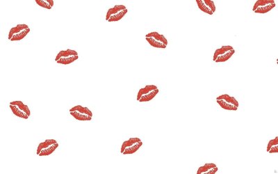 Поцелуй на белом фоне