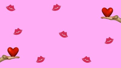 Фон с поцелуями