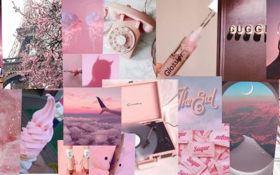 Коллаж в розовых тонах