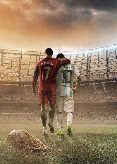 Постер Криштиану Роналду и Месси