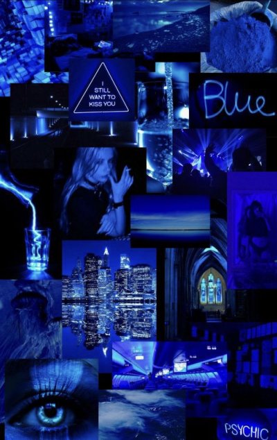 Темно синяя Эстетика коллаж