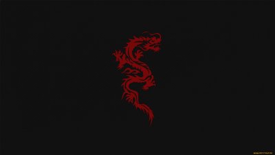 Красный китайский дракон на черном фоне