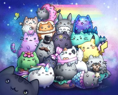 Котики мультяшные няшные