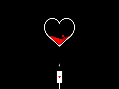 Сердечко на черном фоне