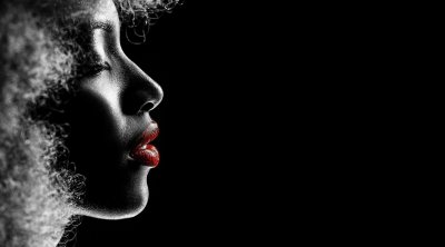 Силуэт на черном фоне